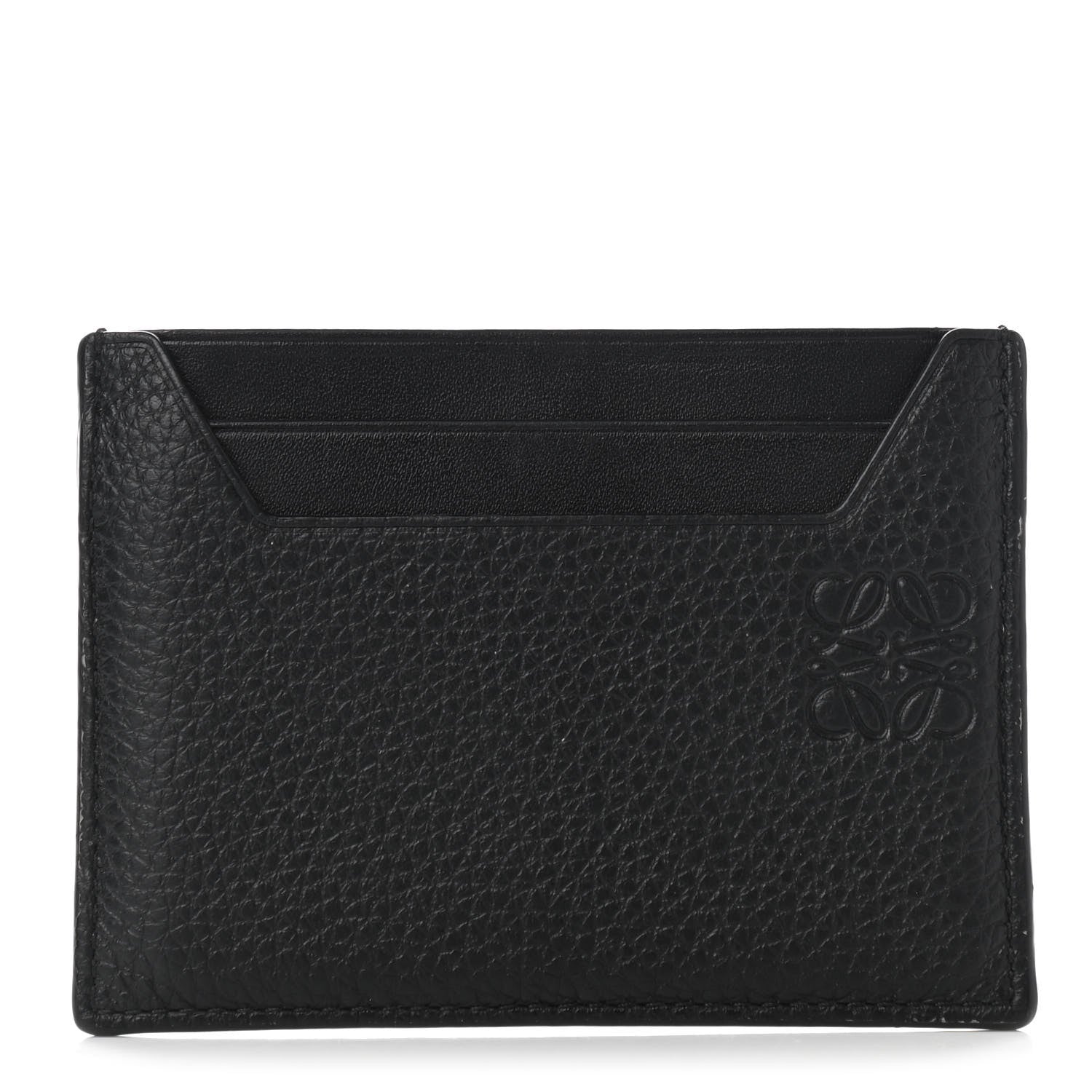 Loewe Soft Grained Calfskin Plain Card Holder Black 1 of 7