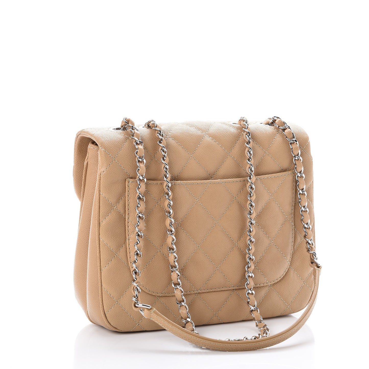 Caviar Quilted Medium Urban Companion Flap Beige