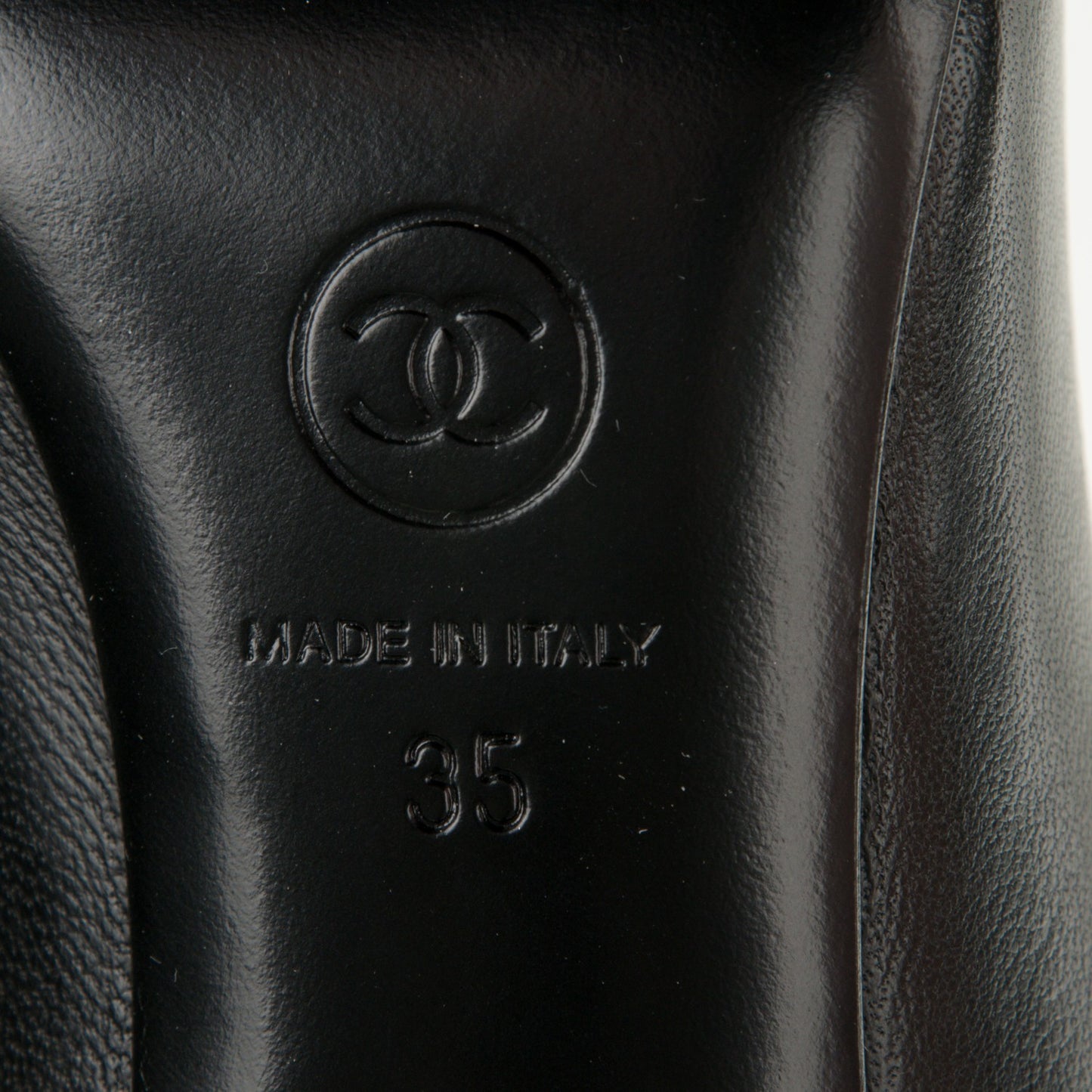 Lambskin Patent Cap Toe CC Pumps 35 Black