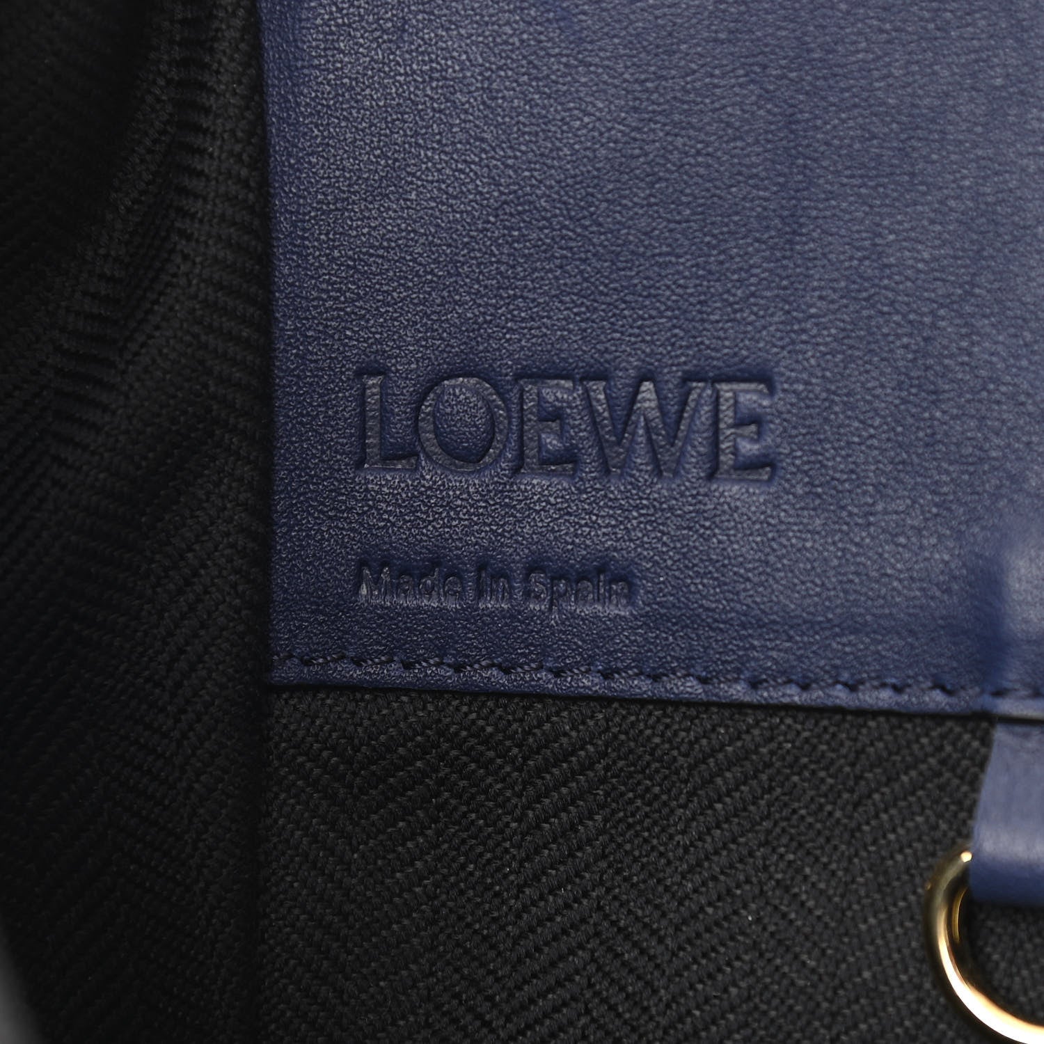 Loewe Canvas Calfskin Stripes Hammock Shoulder Bag Blue Red 6 of 12