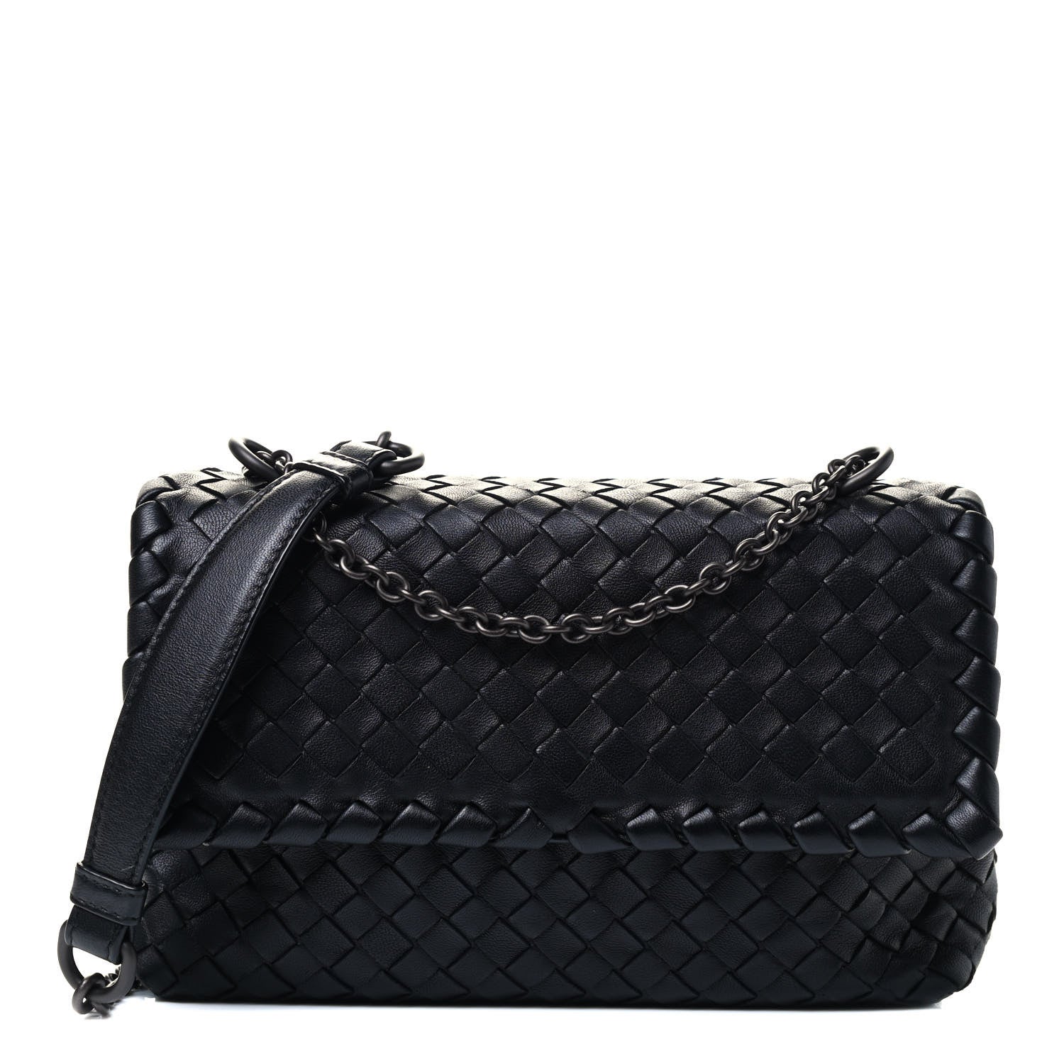 Bottega Veneta Nappa Intrecciato Baby Olimpia Shoulder Bag Black 1 of 4