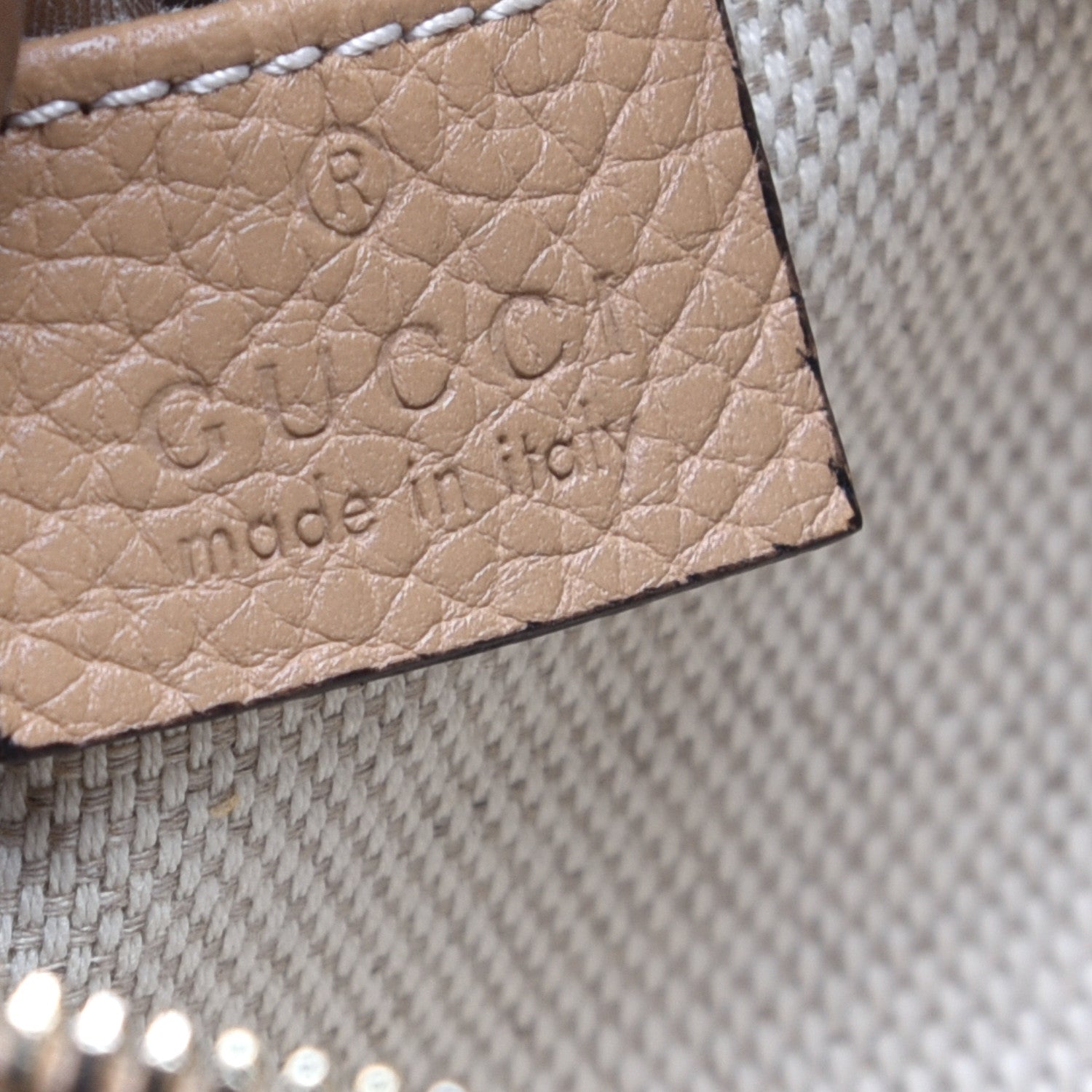 Gucci Pebbled Calfskin Small Soho Disco Bag Camelia 8 of 16