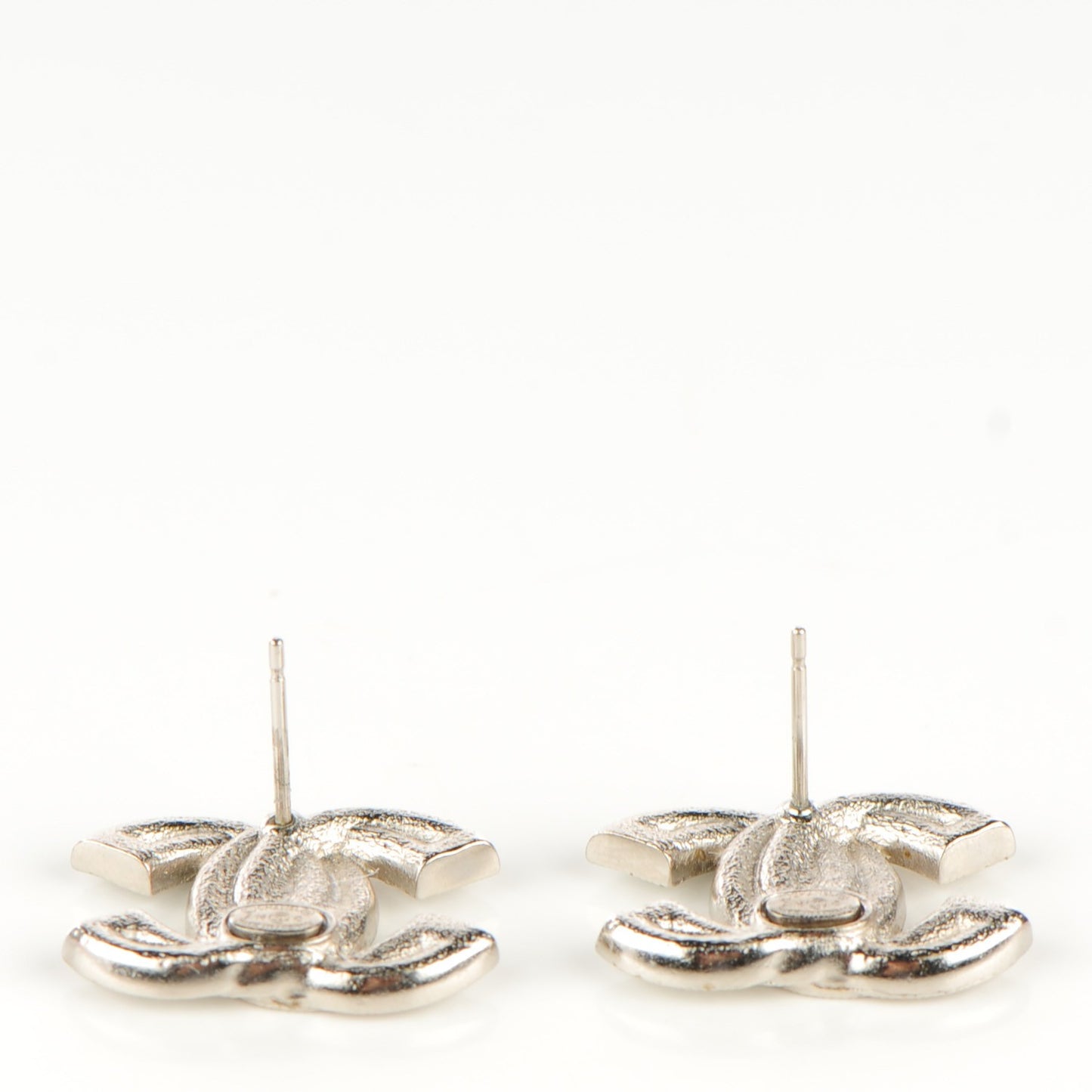 Crystal Double CC Earrings Silver