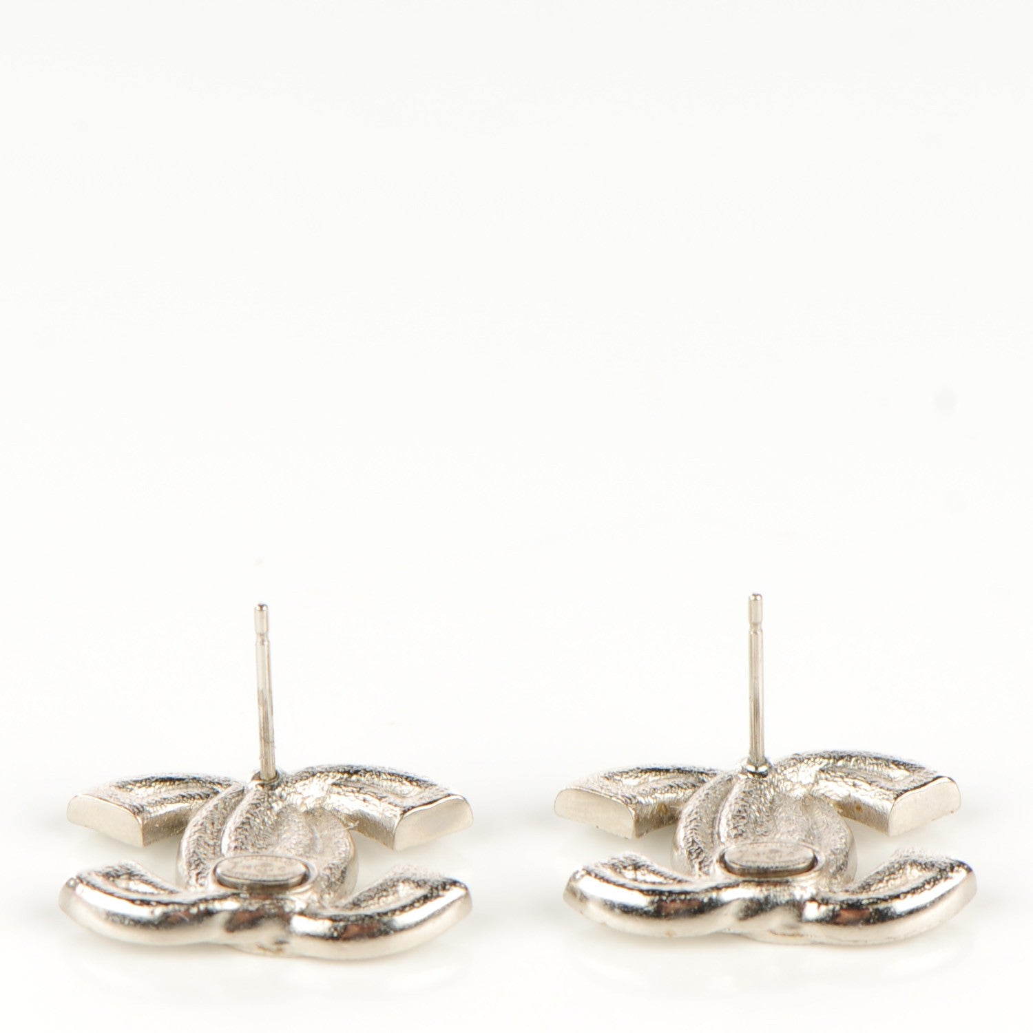 Chanel Crystal Double CC Earrings Silver 3 of 4