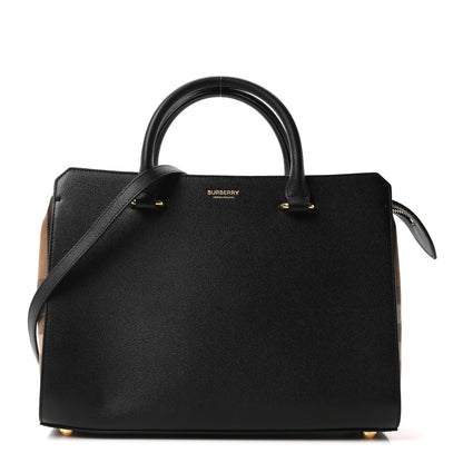 Burberry Calfskin Mega Check Small Banwell Tote Black 1 of 10
