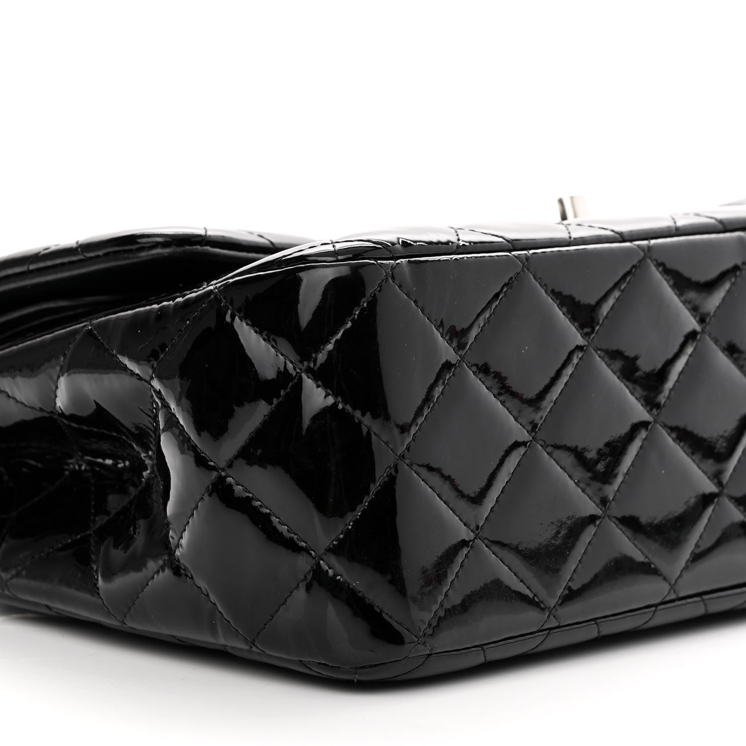 Chanel Patent Quilted Jumbo Double Flap Black 9 of 10