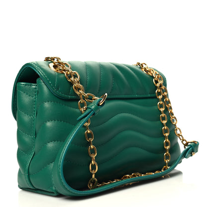 Louis Vuitton Calfskin New Wave Chain Bag MM NM Emerald 3 of 12
