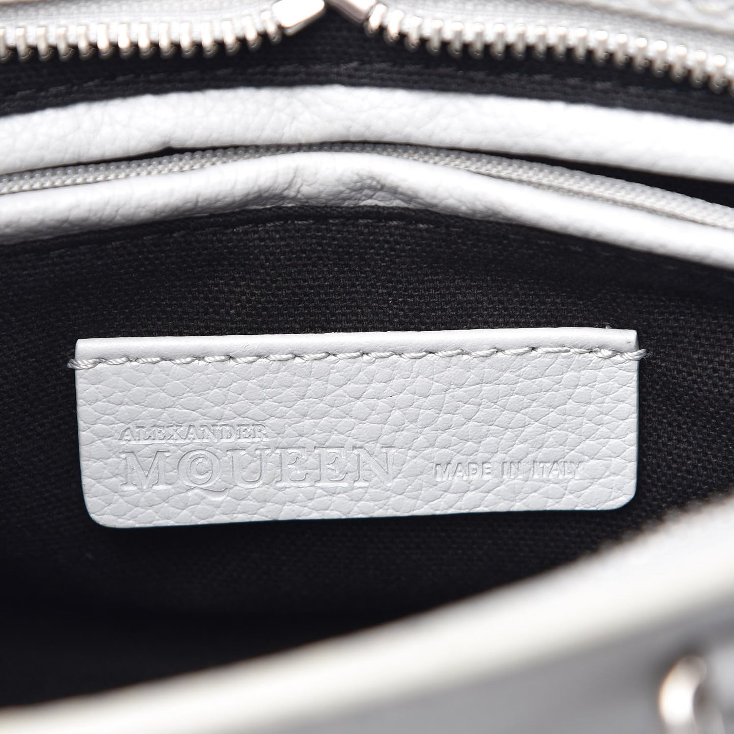 Pebbled Calfskin Mini Padlock Tote Gray