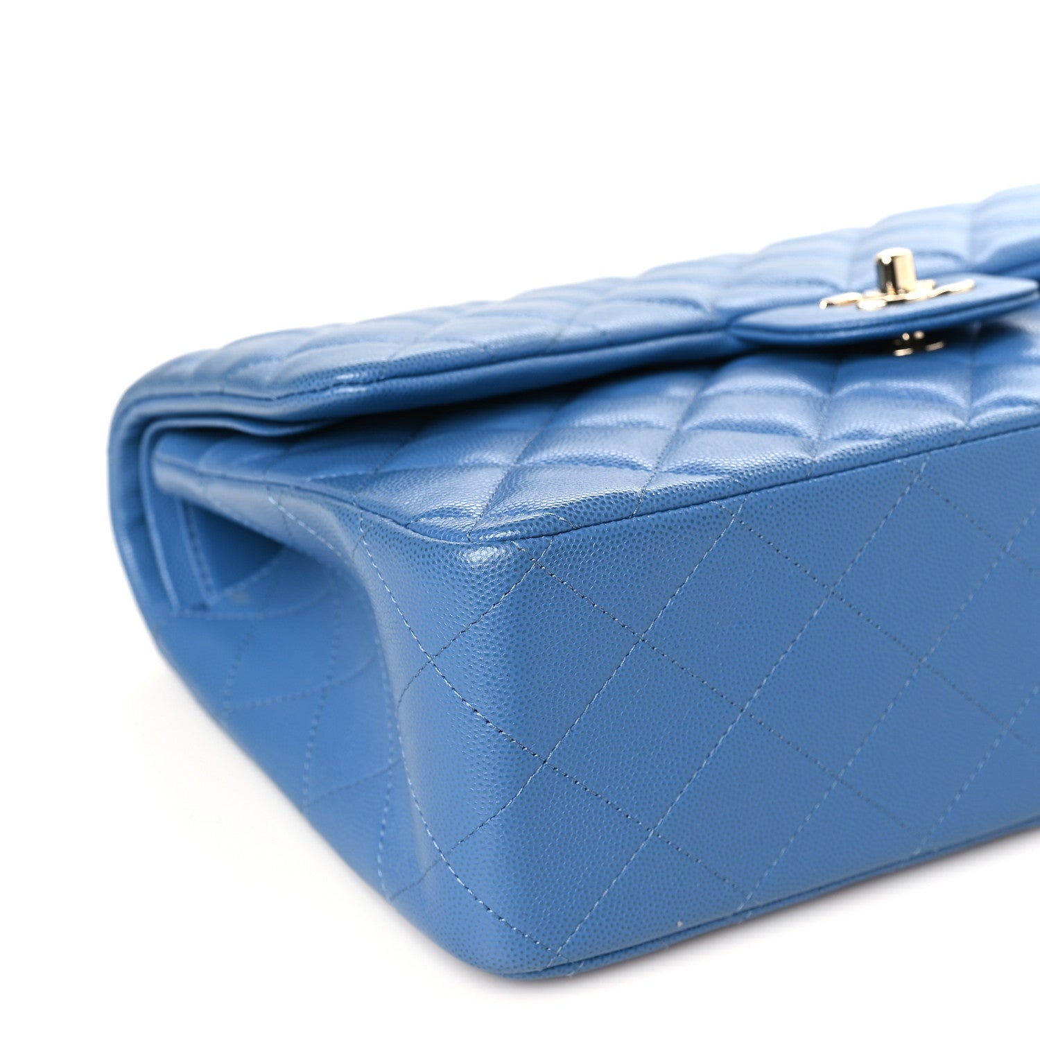 Chanel Caviar Quilted Jumbo Double Flap Blue 8 of 9