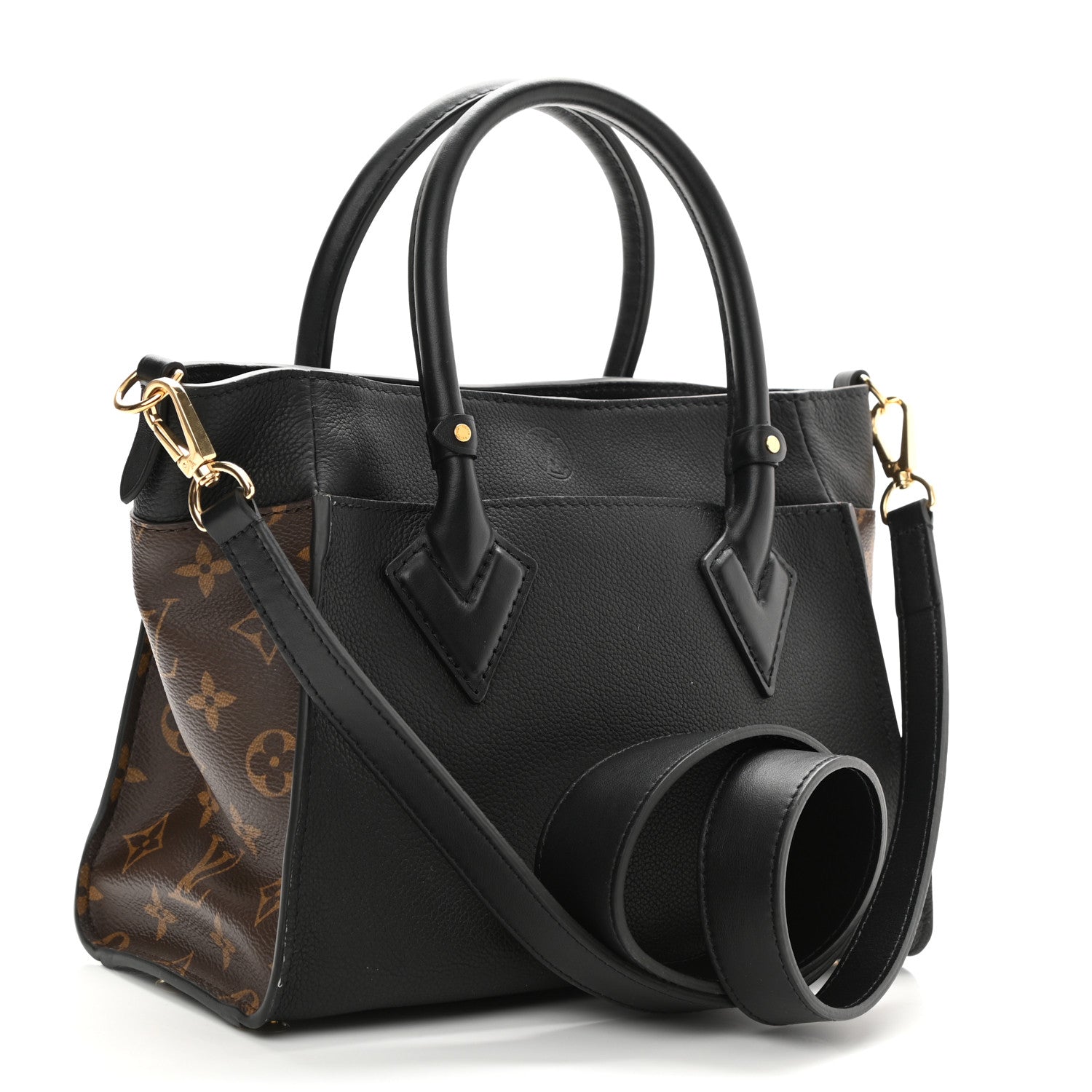 Louis Vuitton Calfskin Monogram On My Side PM Black 2 of 6