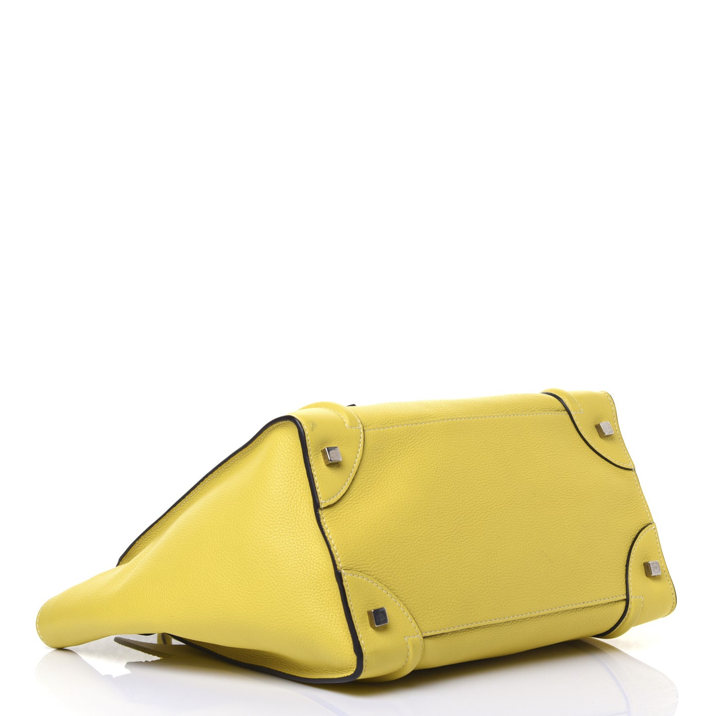 Drummed Calfskin Mini Luggage Citron