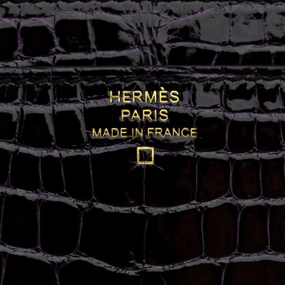 Hermes Shiny Alligator Constance Long Wallet To Go Amethyst 6 of 11