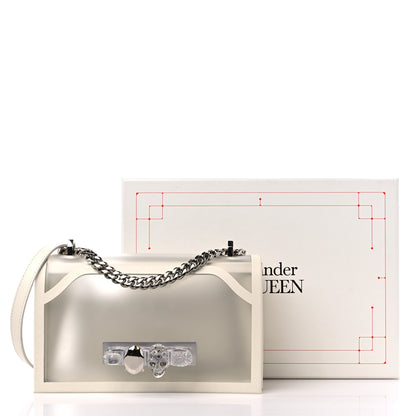 Alexander McQueen Polyurethane Calfskin Transparent Jeweled Knuckle Satchel Clear White 10 of 10