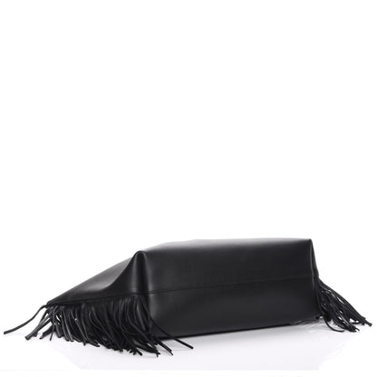 Saint Laurent Calfskin Large Fringe Shopping Tote Black 4 of 9