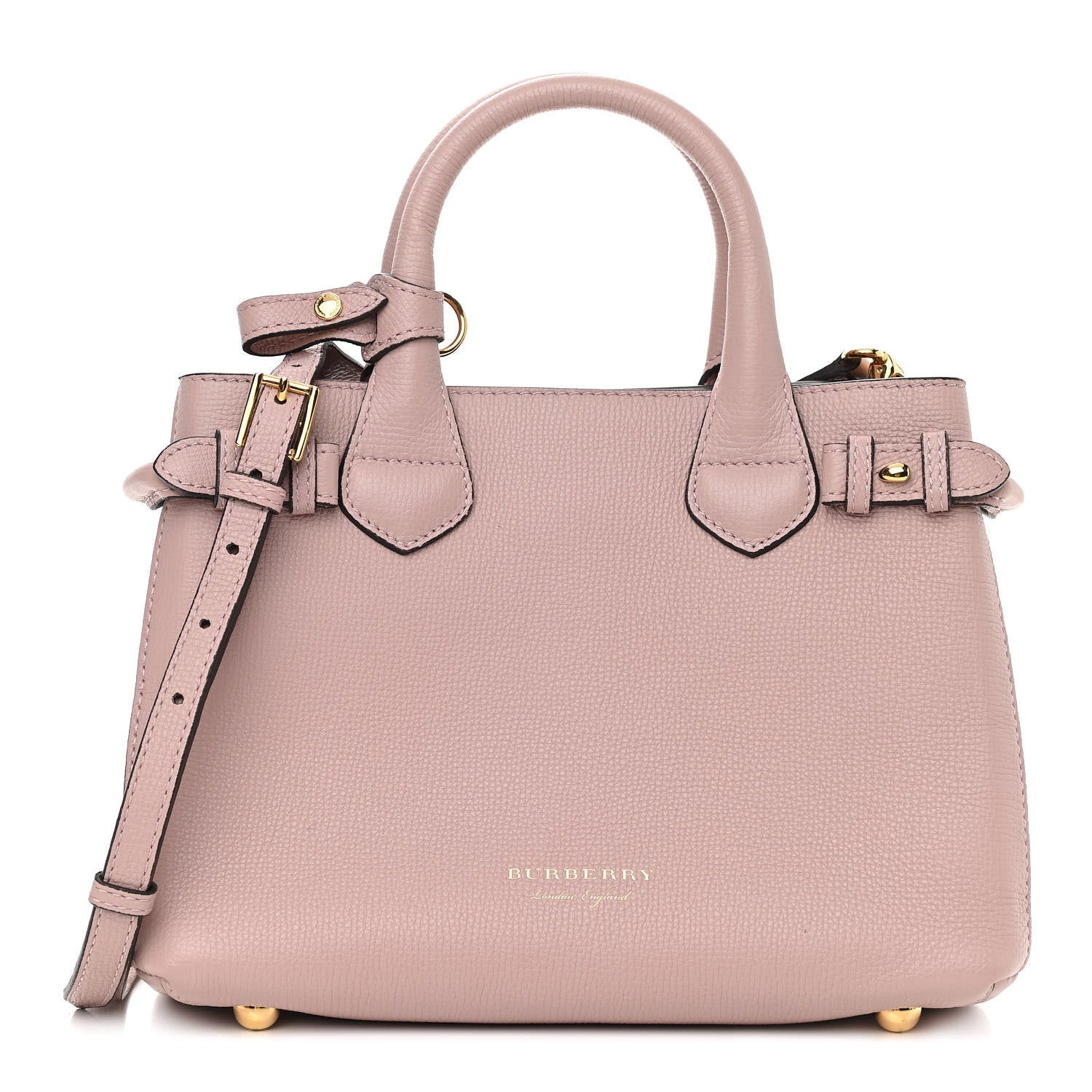Burberry Grainy Calfskin House Check Small Banner Tote Pale Orchid 1 of 13