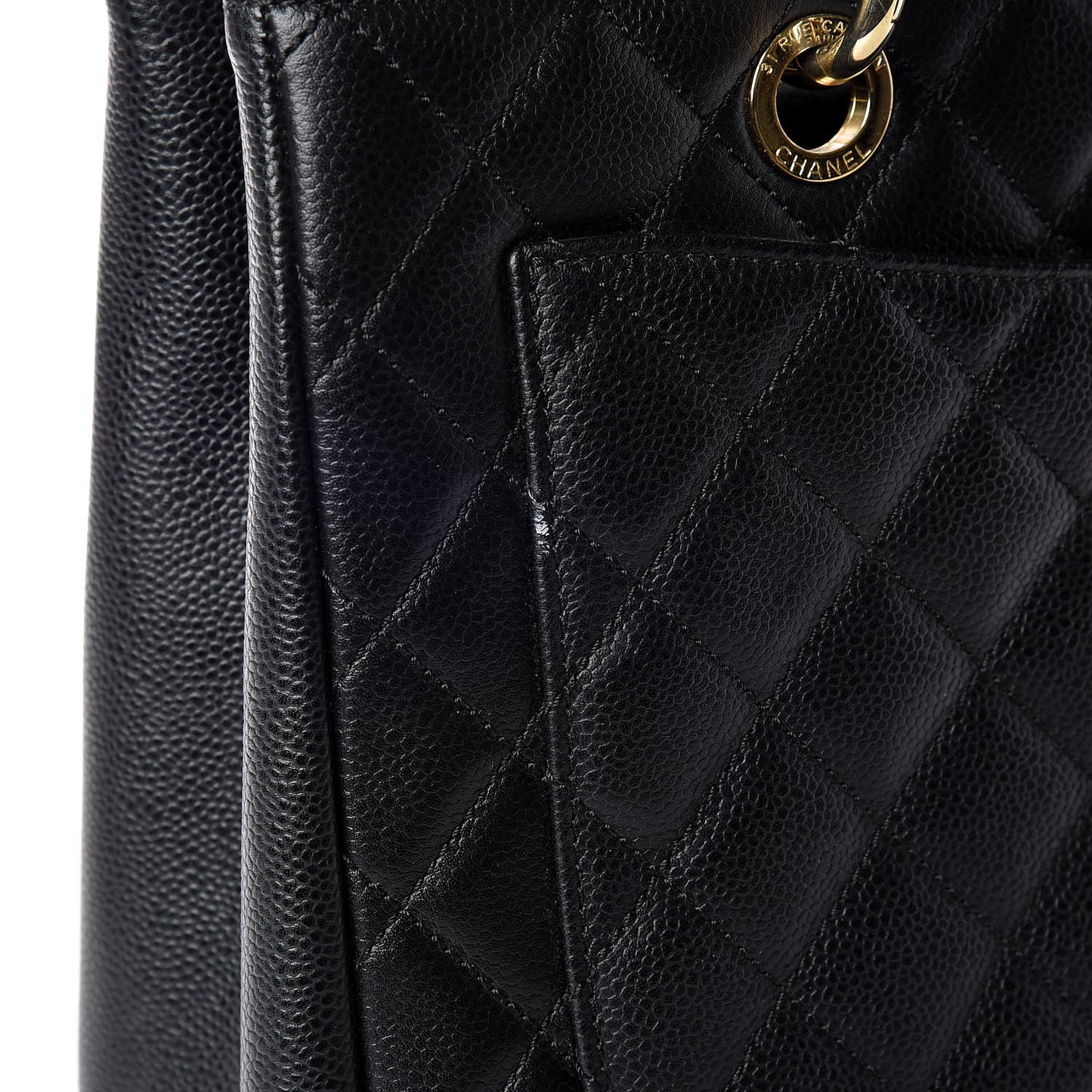 Caviar Quilted Grand Shopping Tote GST Black