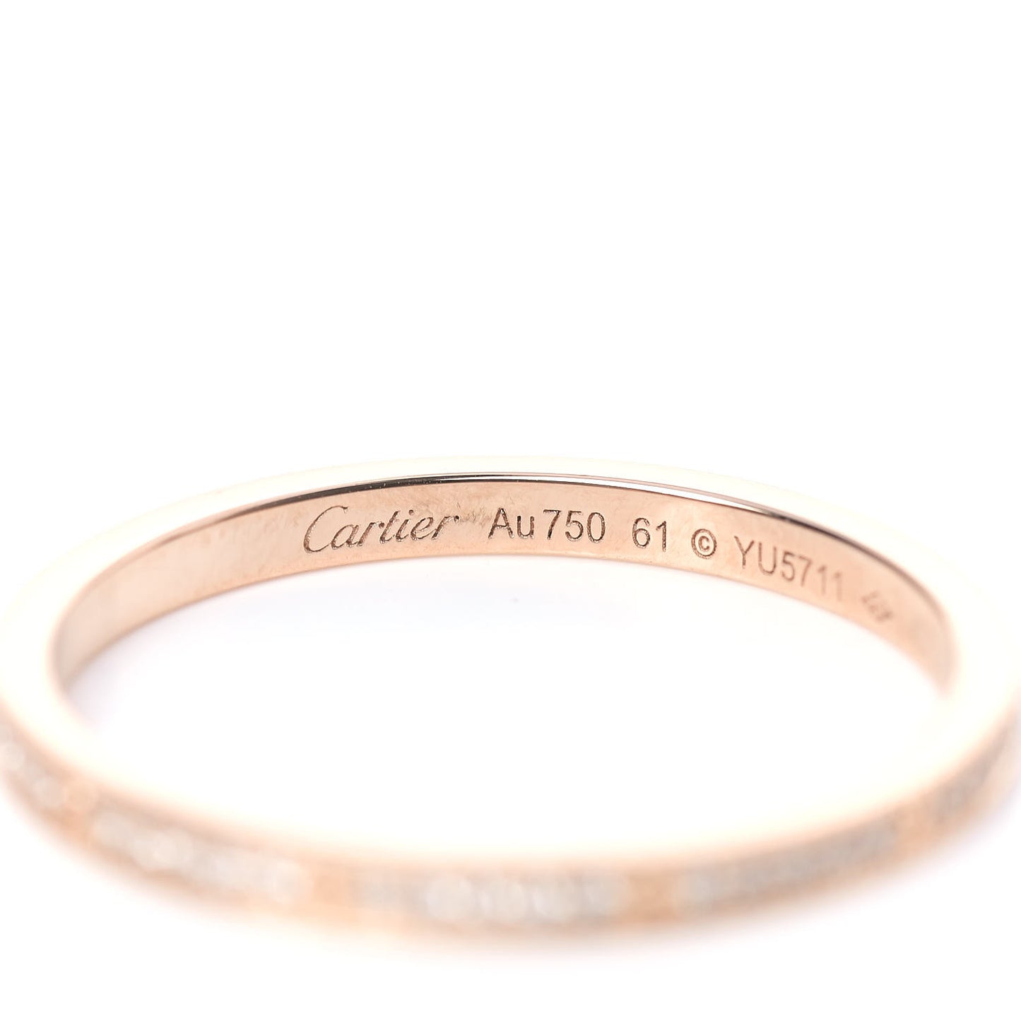 18K Pink Gold Diamond Ceramic LOVE Ring Set 61 9.5