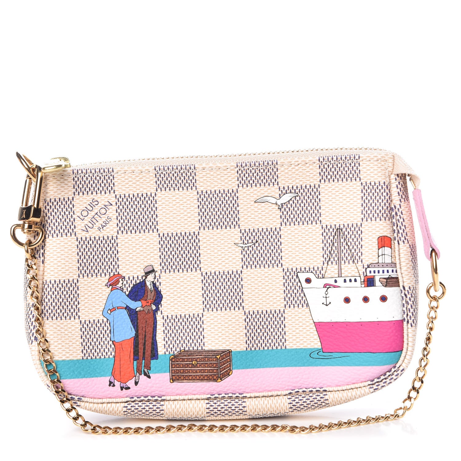 Louis Vuitton Damier Azur 2016 Christmas Animation Mini Pochette Accessories 1 of 7