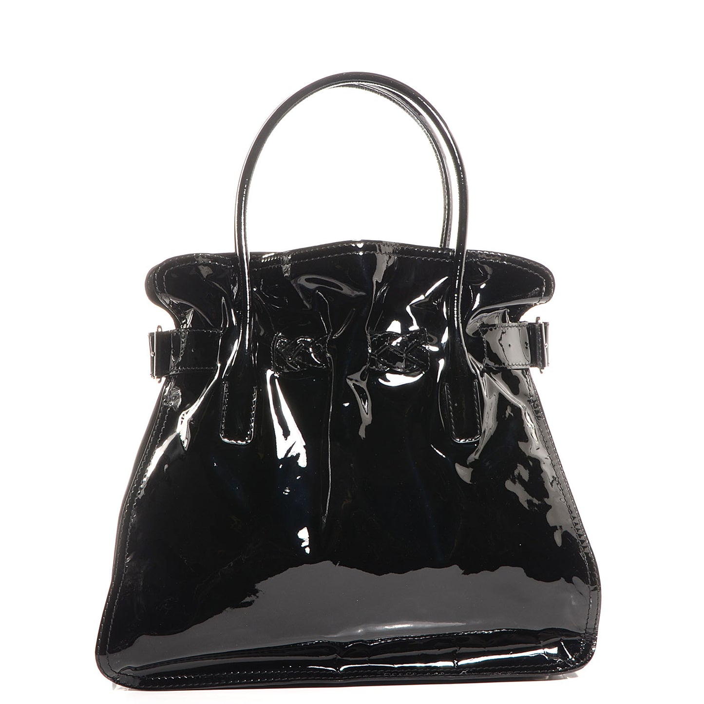 Patent Belted Histoire Tote Black