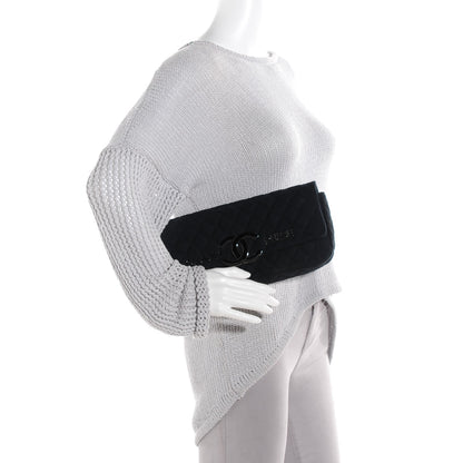 Chanel Canvas Quilted CC Cruise East West Flap Clutch Black 2 of 8