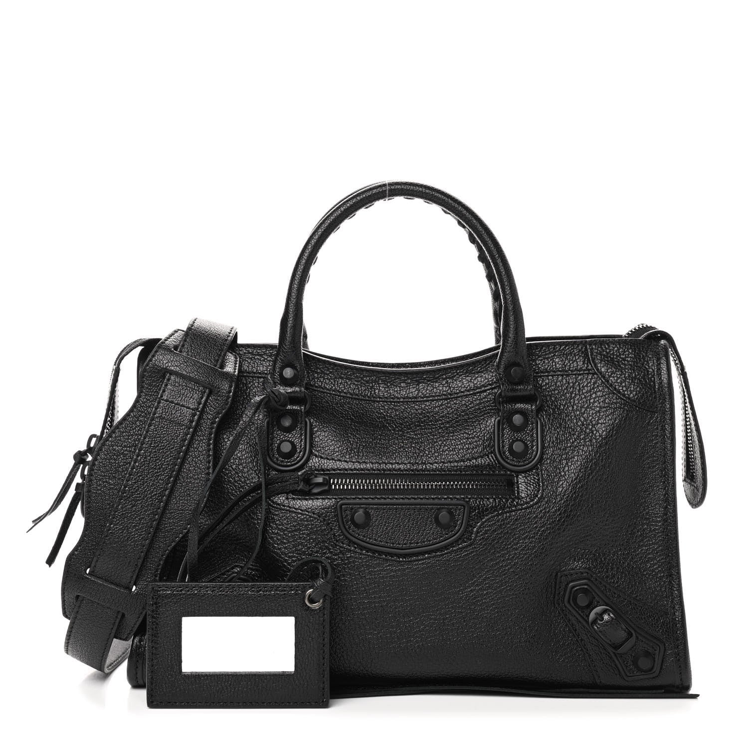 Balenciaga Chevre Black Metallic Edge Hardware S City Black 1 of 8