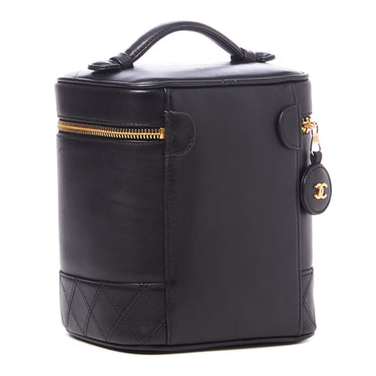 Chanel Calfskin Cosmetic Vanity Bag Black 2 of 9
