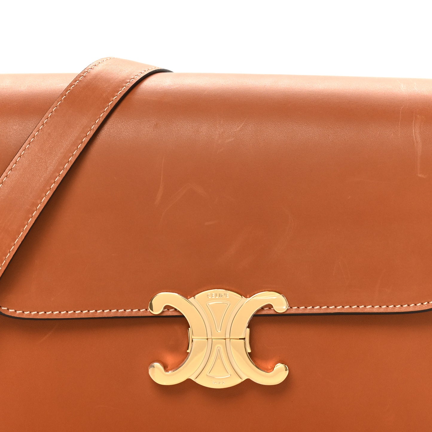 Natural Calfskin Medium Triomphe Tan