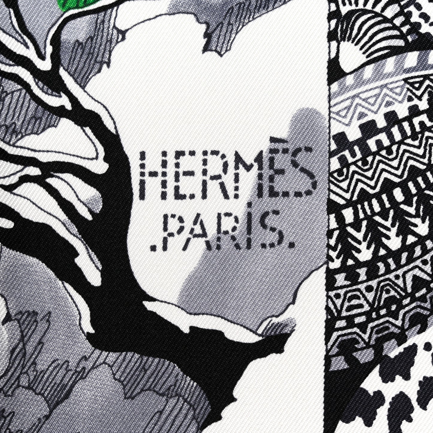 Silk Sieste Au Paradis Scarf 90 Black White Vert
