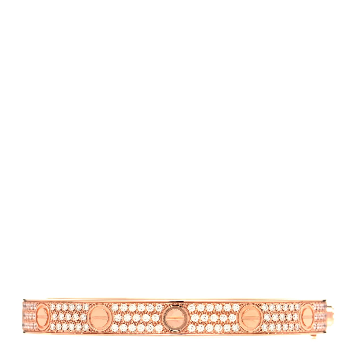 18K Pink Gold Diamond LOVE Paved Bracelet 16