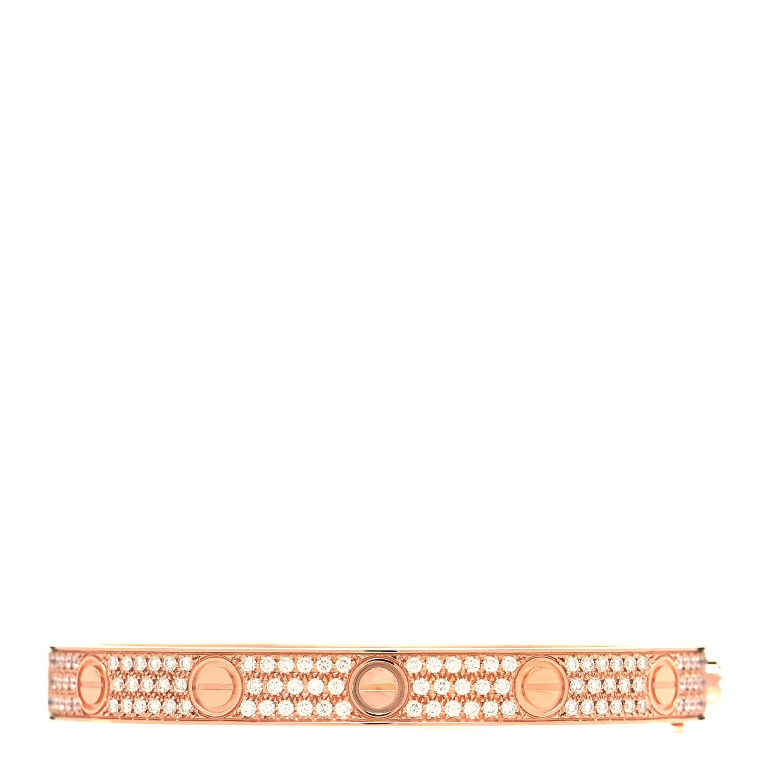 Cartier 18K Pink Gold Diamond LOVE Paved Bracelet 16 3 of 5
