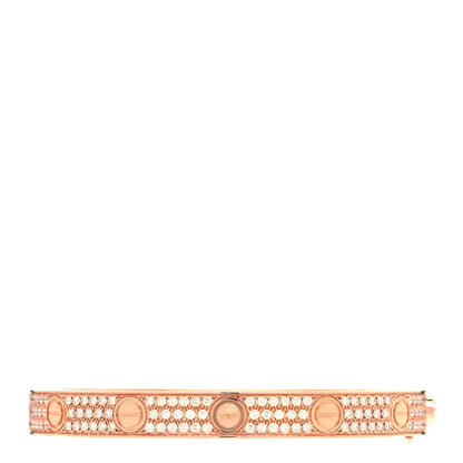 Cartier 18K Pink Gold Diamond LOVE Paved Bracelet 16 3 of 5