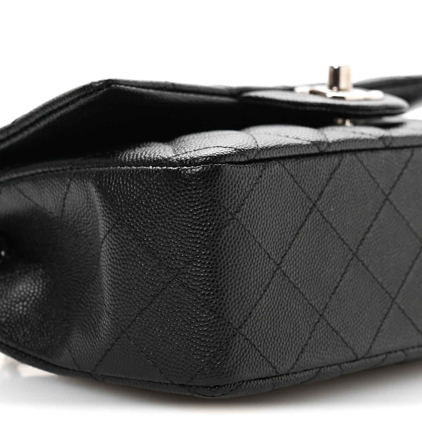 Caviar Quilted Mini Rectangular Flap Black