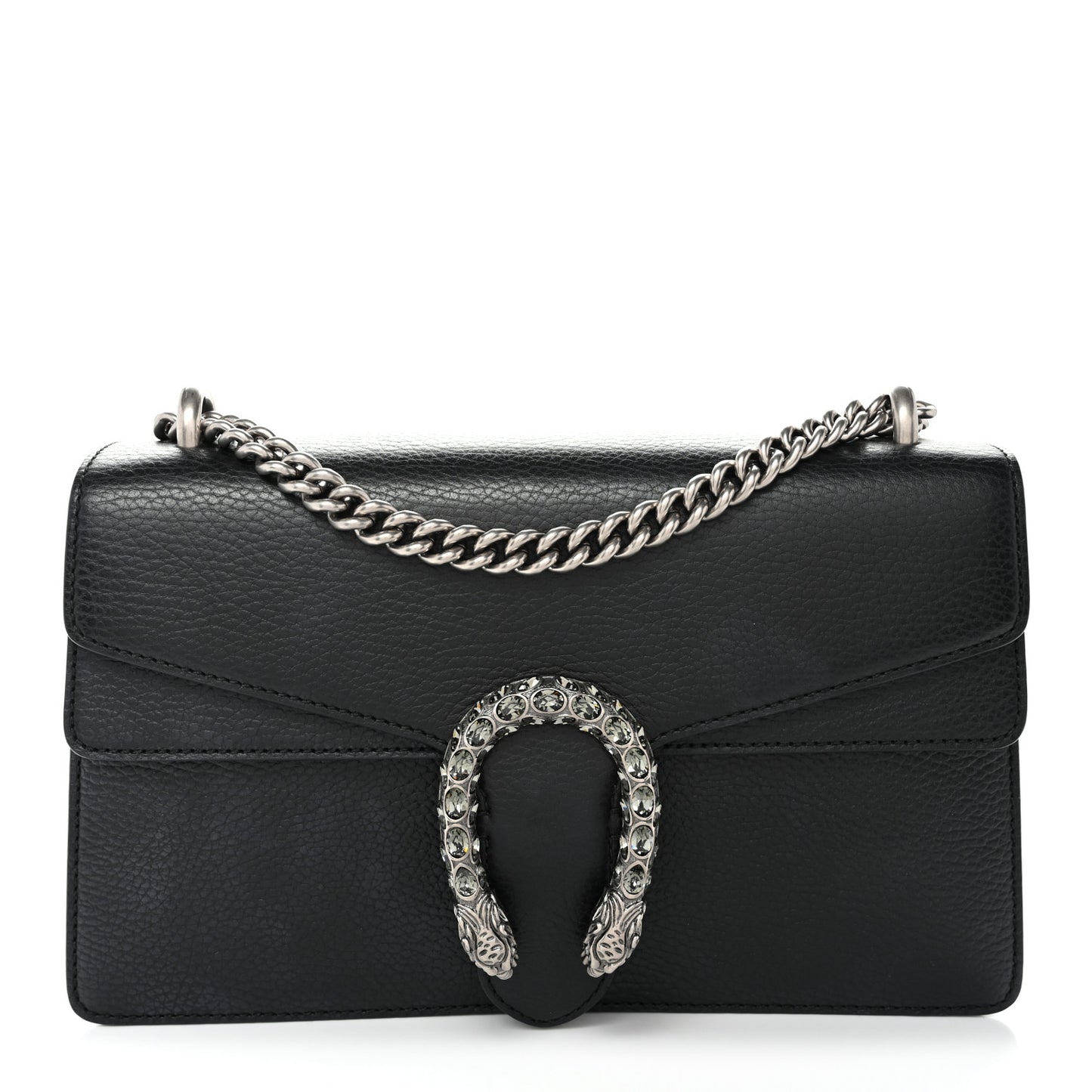 Pebbled Calfskin Small Dionysus Shoulder Bag Black