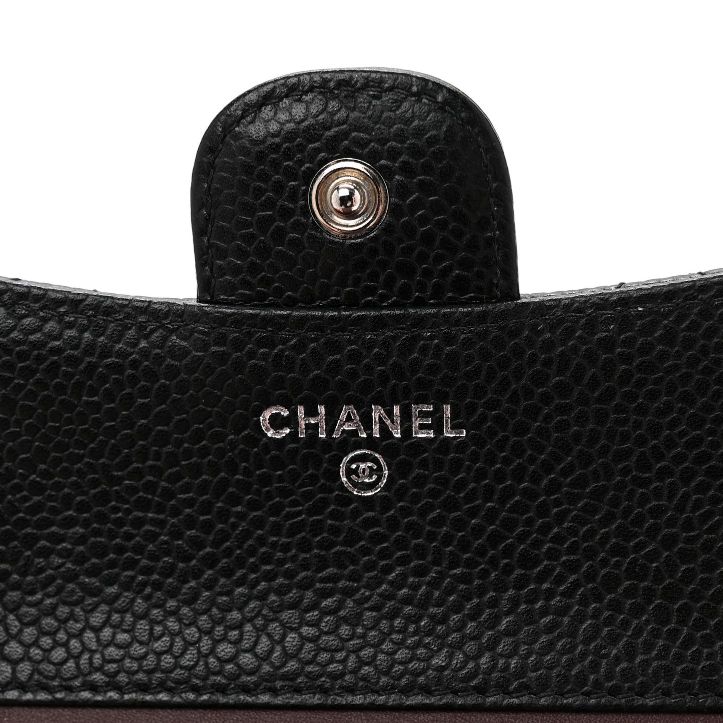 Caviar Quilted Compact Flap Wallet Black