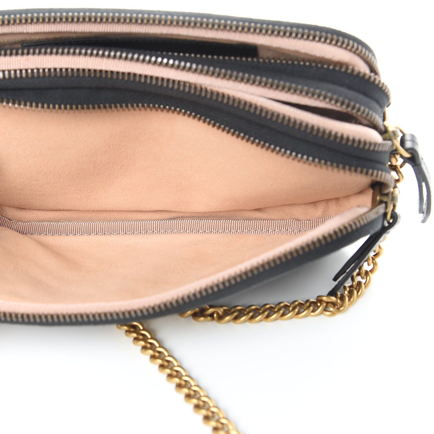 Gucci Calfskin Matelasse Mini GG Marmont Chain Crossbody Bag Black 7 of 13