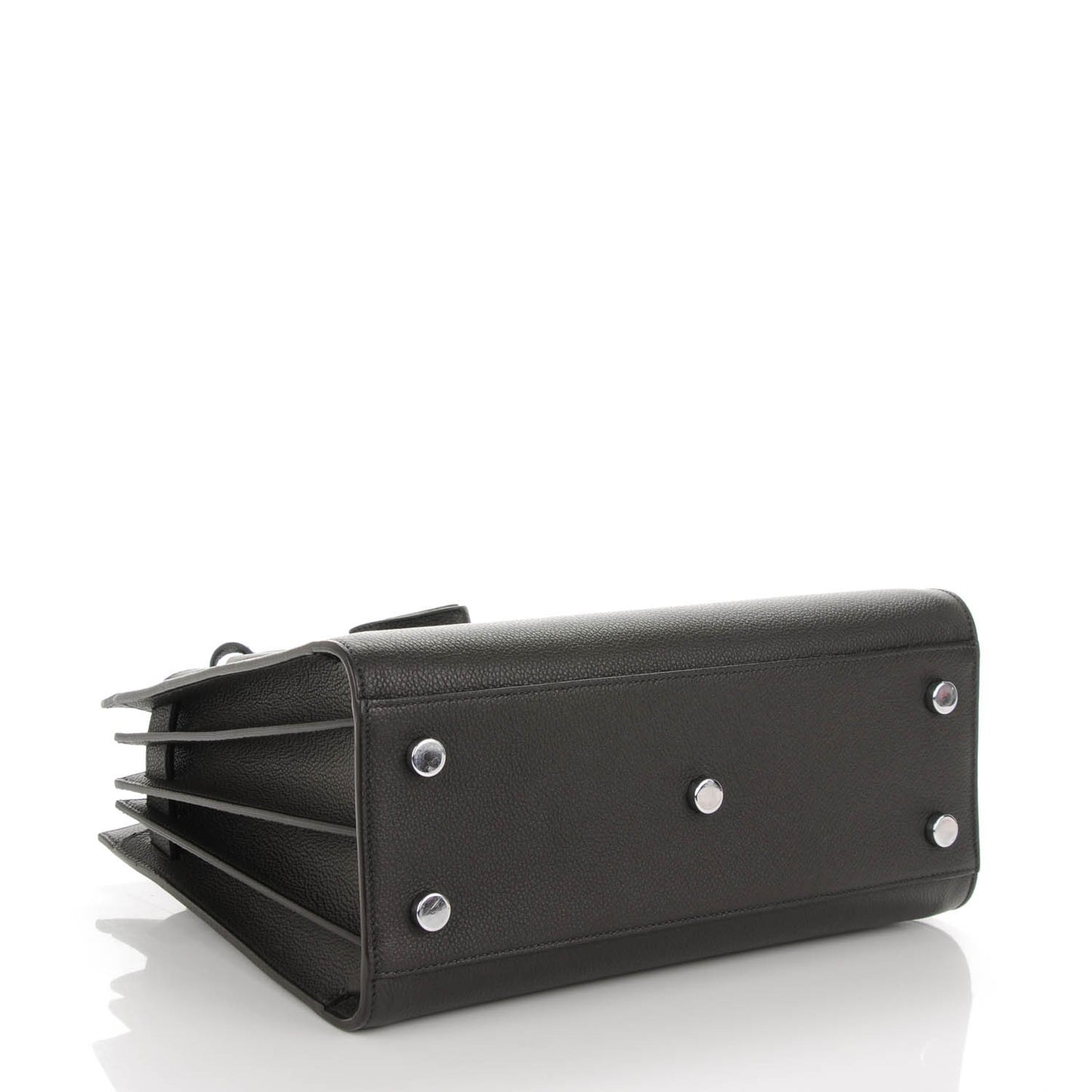 Grained Calfskin Baby Sac De Jour Coal