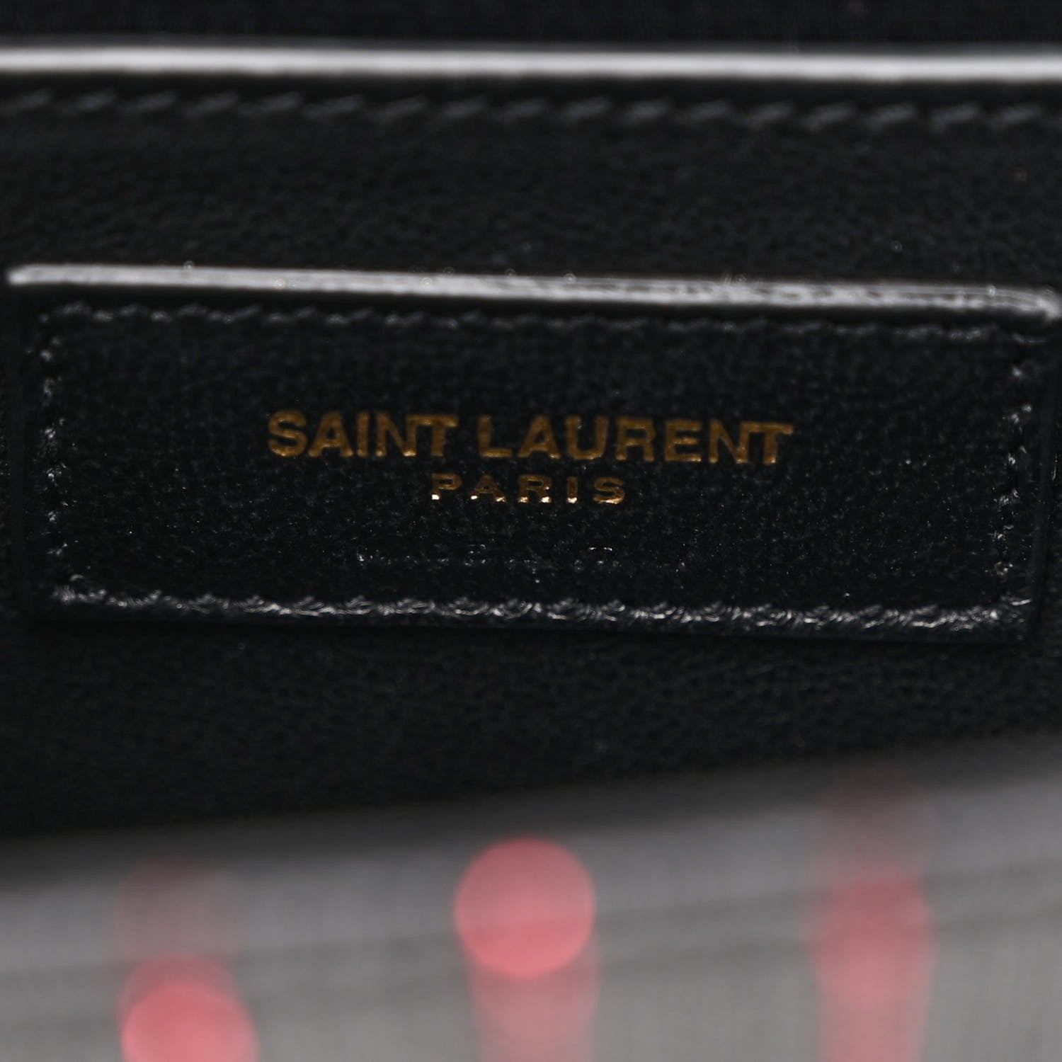 Saint Laurent Metallic Calfskin Striped Small Monogram Kate Satchel Black Red 6 of 10