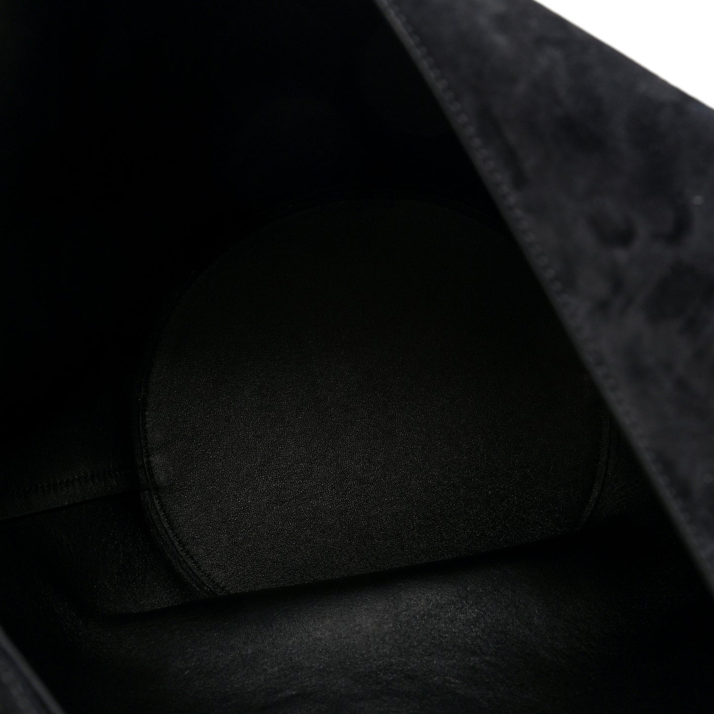 Suede Calfskin Medium Lotus Tote  Black