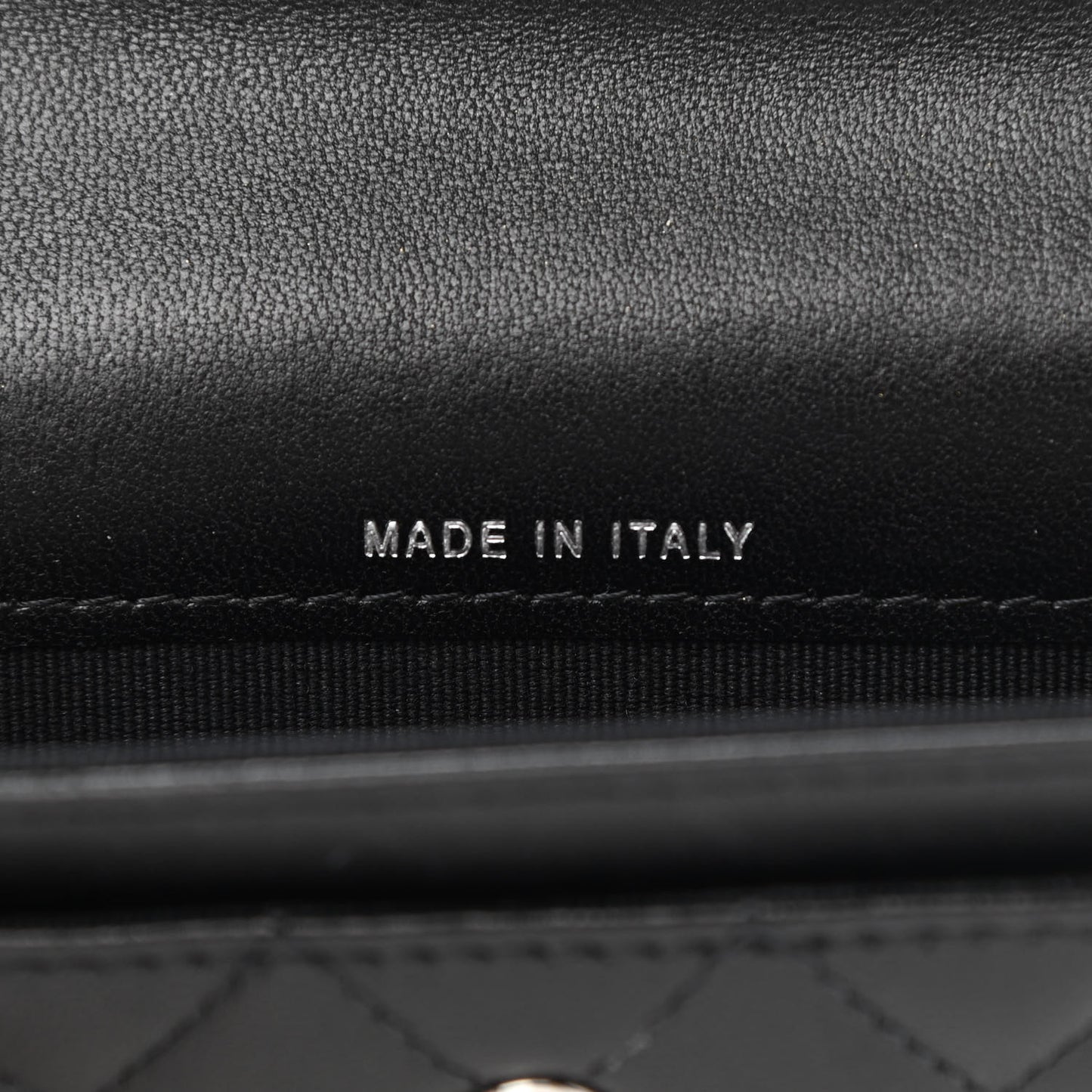 Lambskin Quilted Boy Flap Card Holder Black