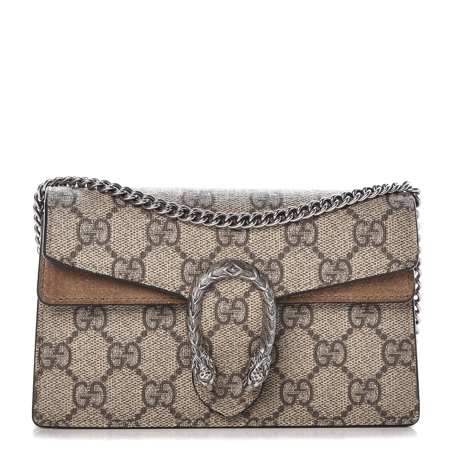 Gucci GG Supreme Monogram Super Mini Dionysus Shoulder Bag Taupe 1 of 7