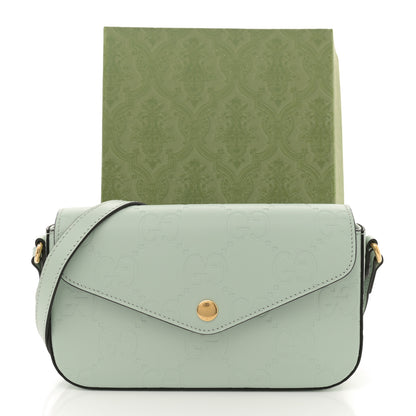 Gucci Calfskin GG Super Mini Shoulder Bag Pale Blue 11 of 11