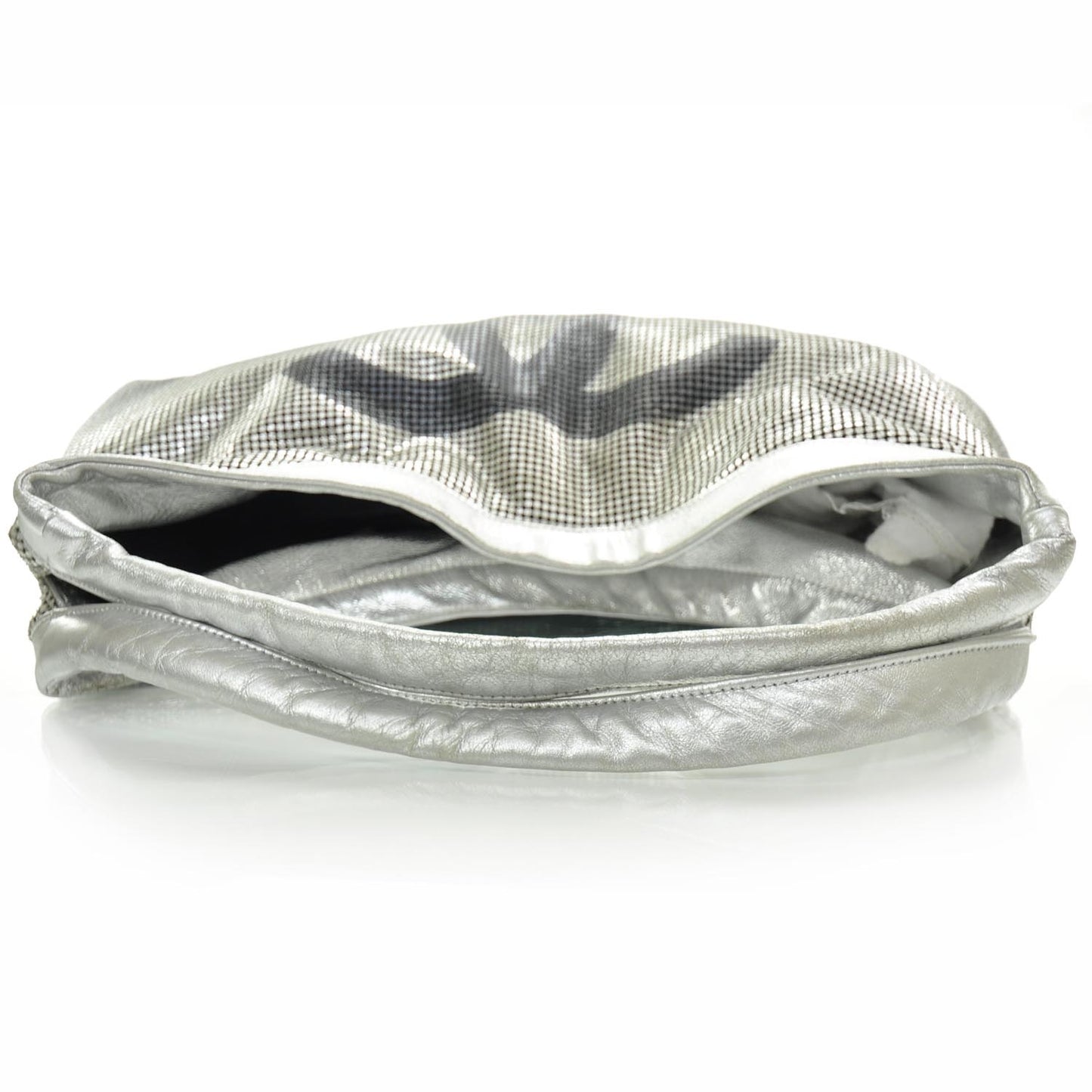 Metallic Perforated Lambskin Hollywood Hobo Silver