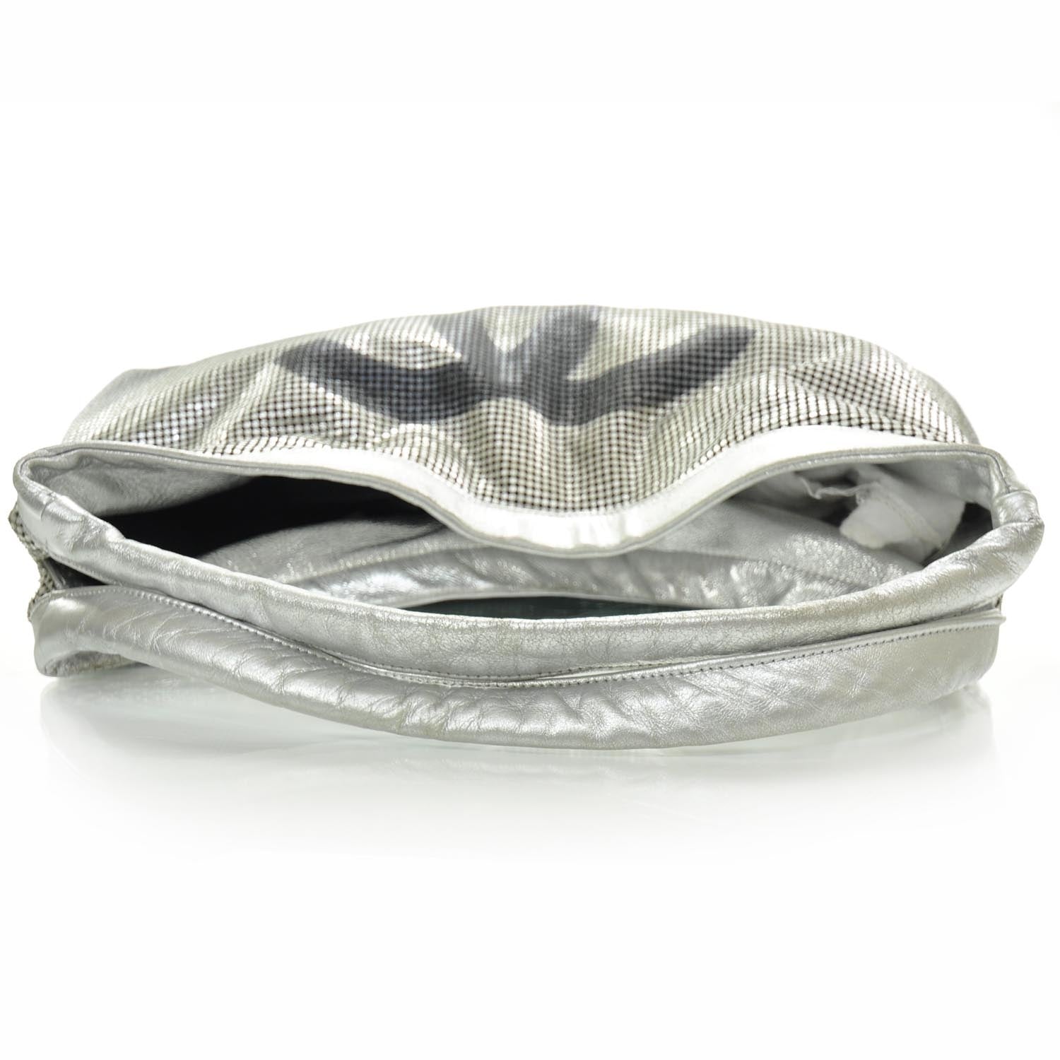 Chanel Metallic Perforated Lambskin Hollywood Hobo Silver 6 of 12