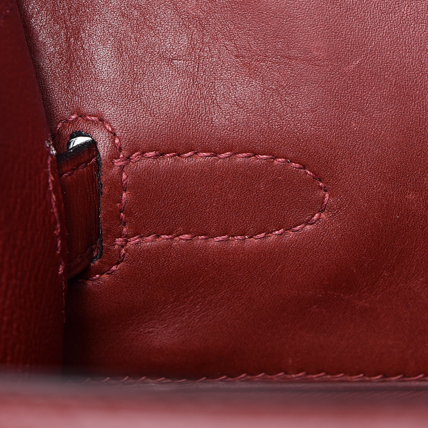 Hermes Barenia Sellier Waffle Kelly 35 Rouge H 9 of 34