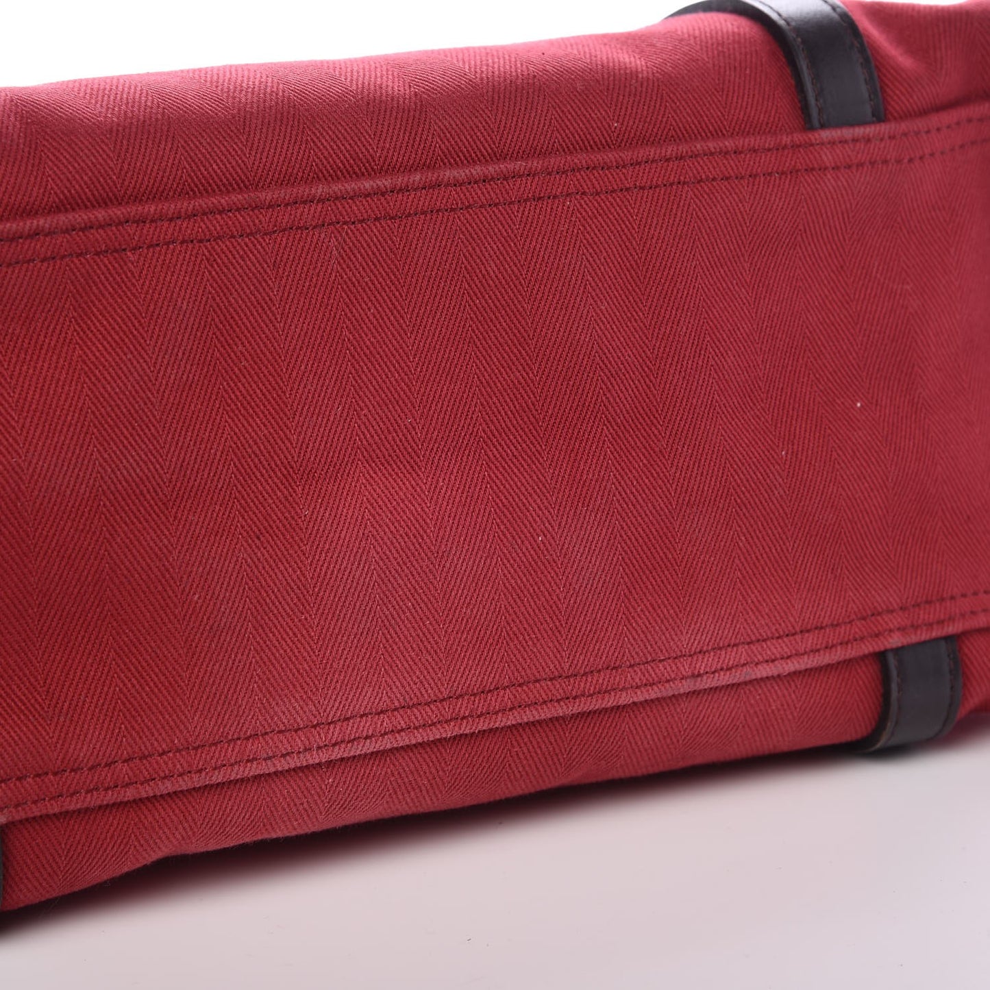 Natural Hunter Calfskin Toile Chevron Cabalicol Tote Ebene