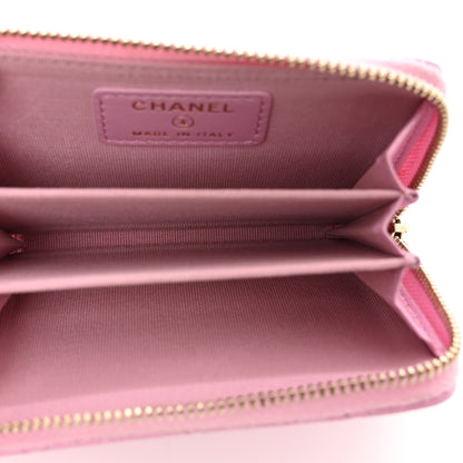 Chanel Caviar Quilted Zip Coin Purse Pink 5 of 10