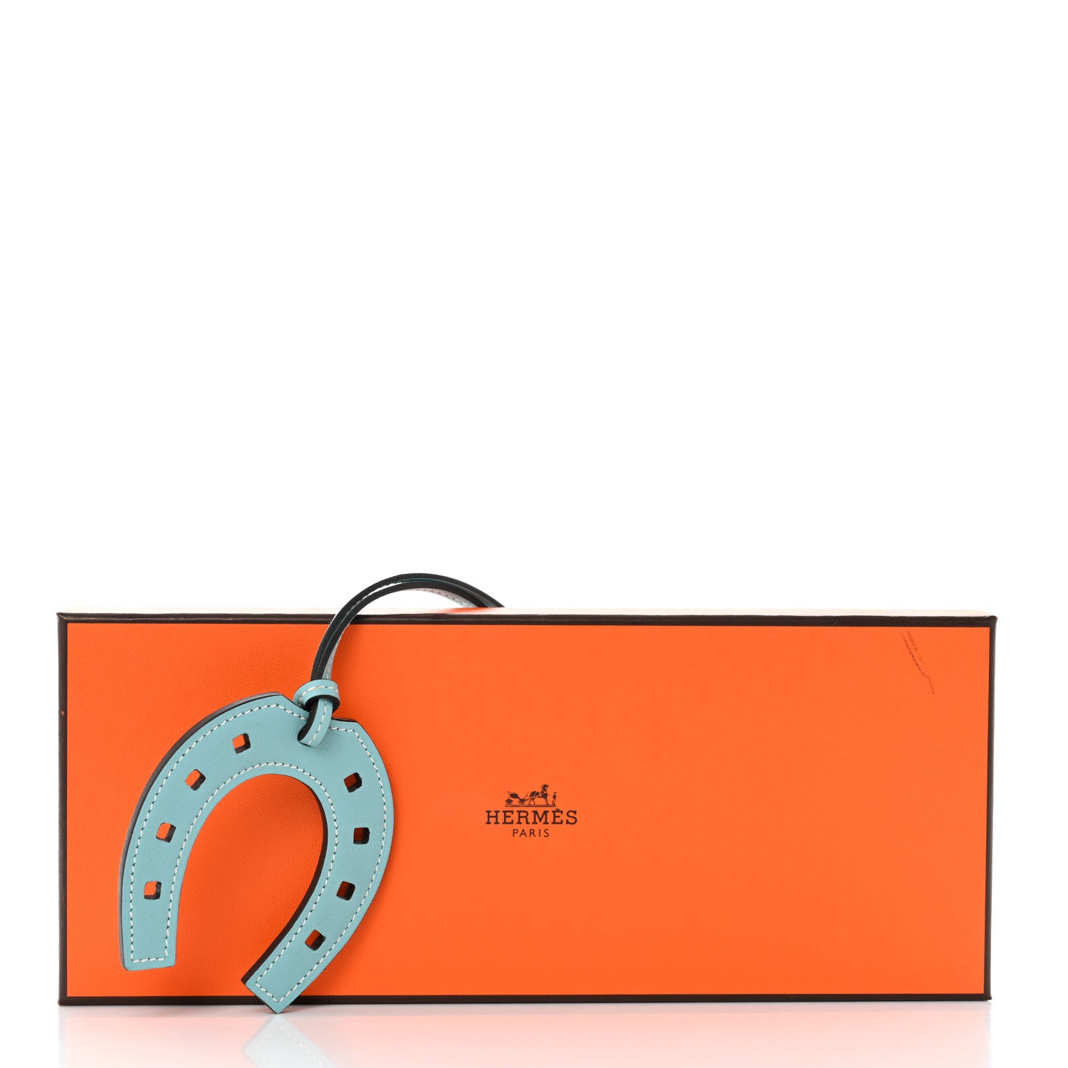 Hermes Swift Paddock Horseshoe Bag Charm Bleu Atoll 4 of 4