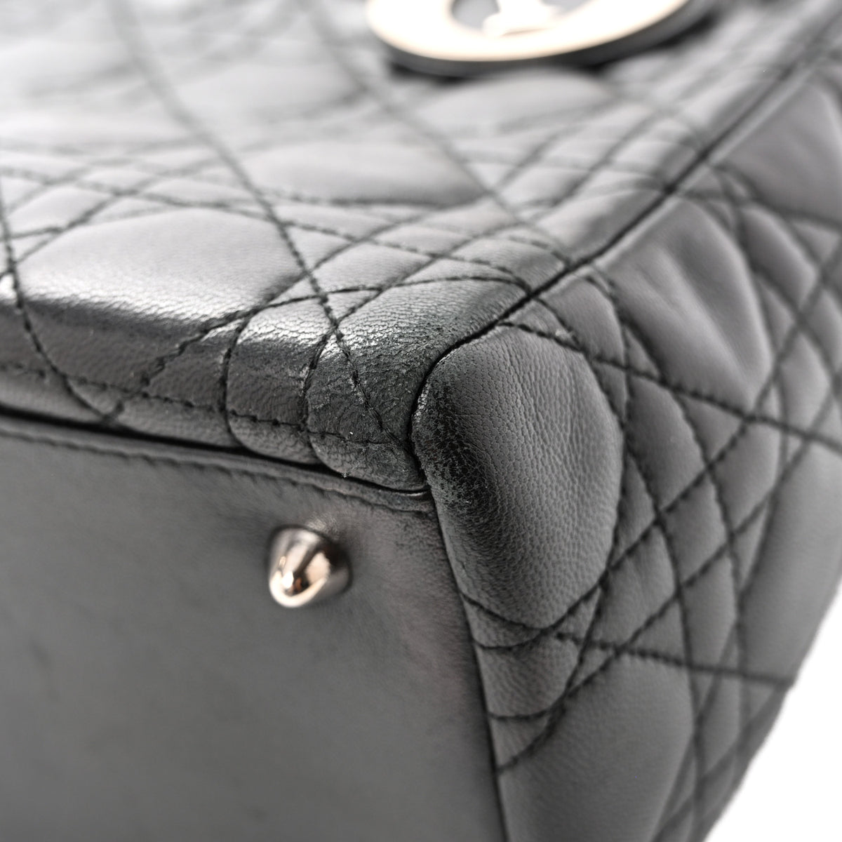Christian Dior Lambskin Cannage Medium Lady Dior Black 22 of 27