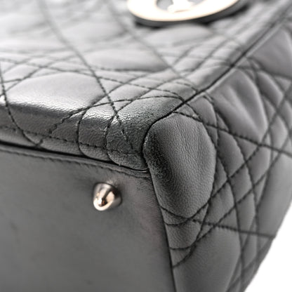 Christian Dior Lambskin Cannage Medium Lady Dior Black 22 of 27