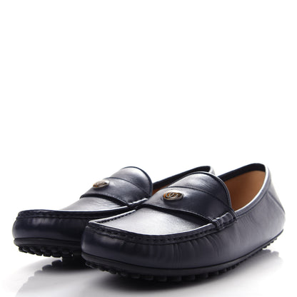 Gucci Nappa Mens GG Driver Loafers 7 Blue 3 of 13